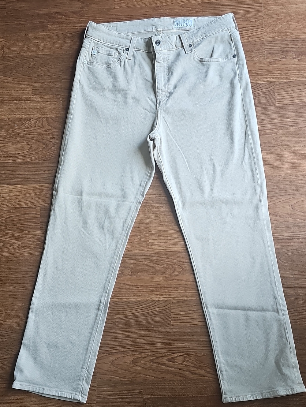 AG Adriano Goldschmied Los Angeles Cream StraightLeg Jeans 32"Waist X 28" Length